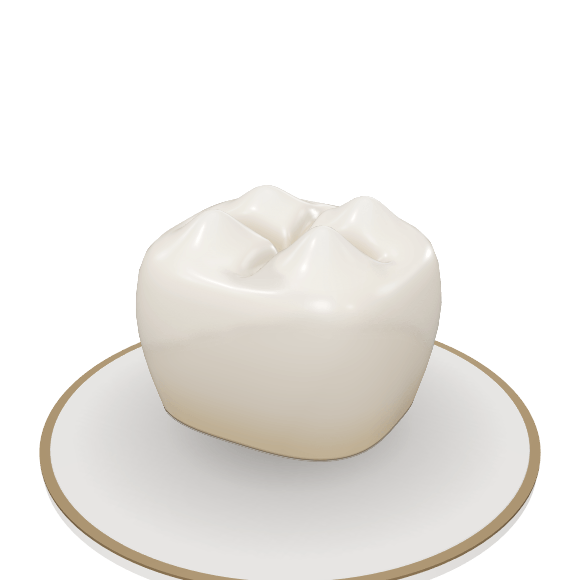 Rendered educational model of a ceramic crown